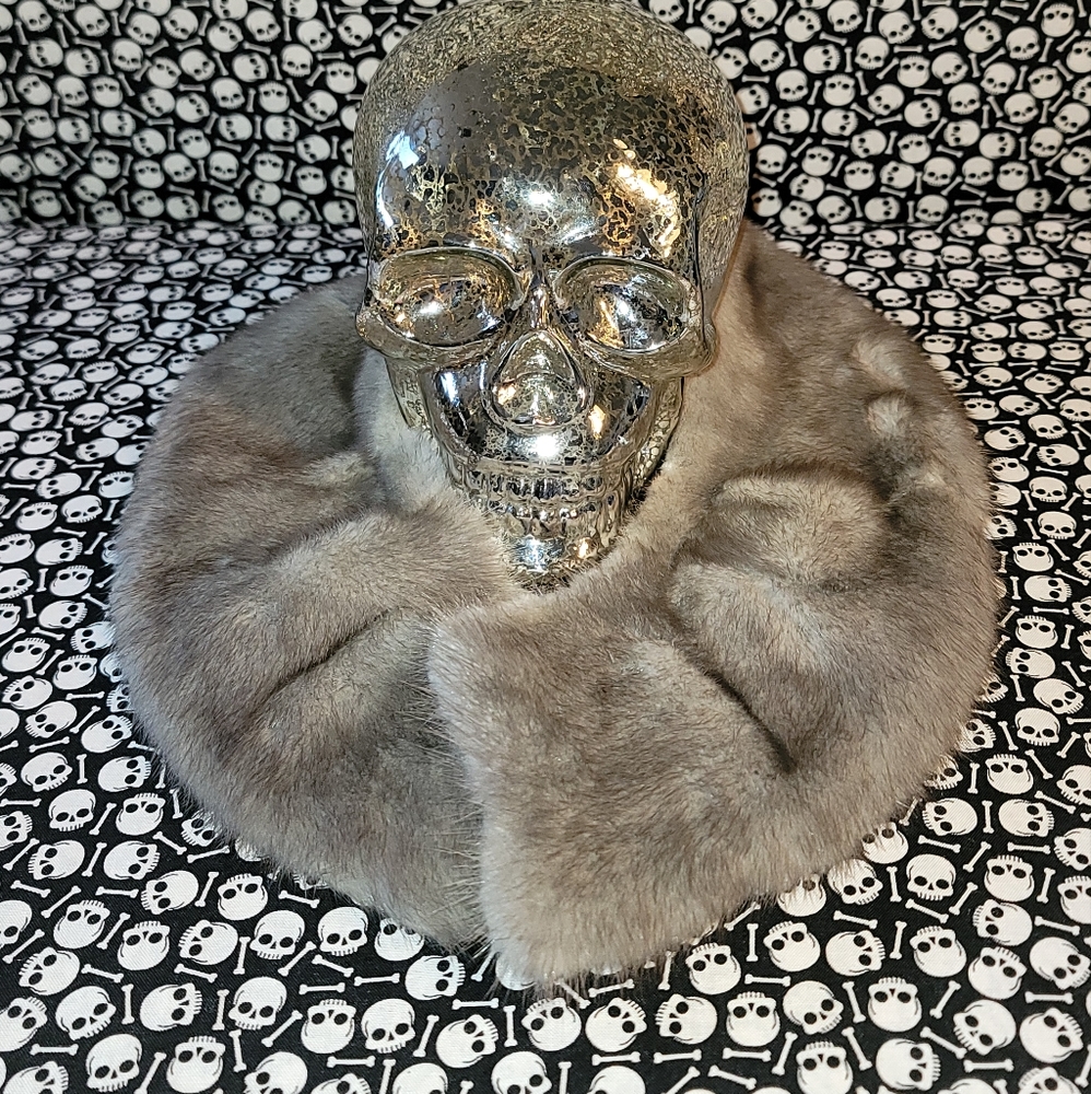 TWO Beautiful AUTHENTIC Vintage MINK and FOX FUR Stole/Collar/Scarf/Wraps